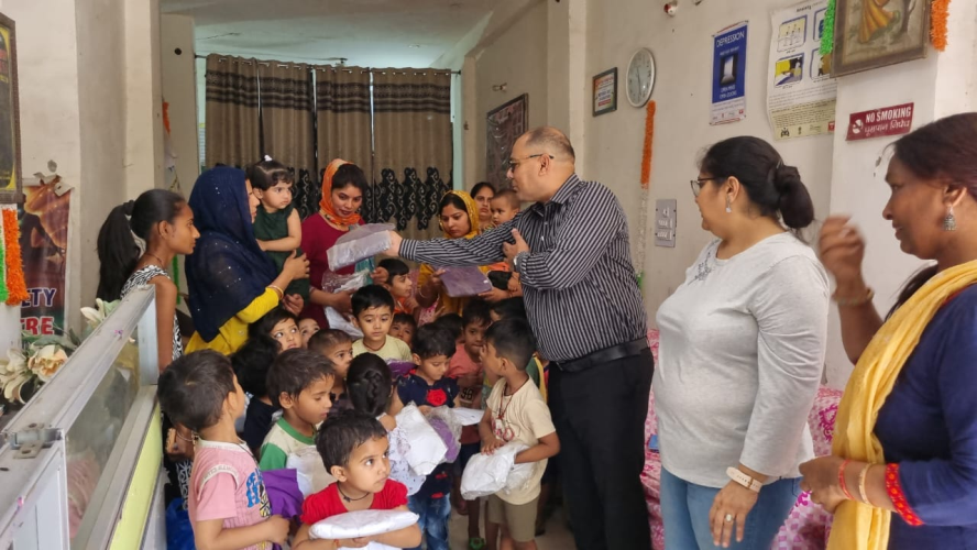 Cloths Distribution between the Children